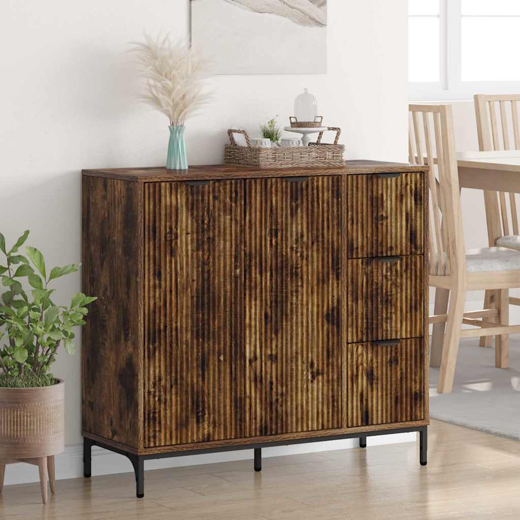 Aparador Roble ahumado 89,5 x 33 x 82 cm Madera de ingeniería