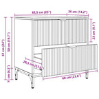 Mesa de Noche Blanco 63.5 x 36 x 61 cm Madera contrachapada