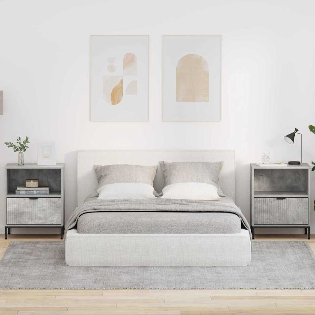 Nightstand 2 pcs High Gloss White 49 x 36 x 61 cm