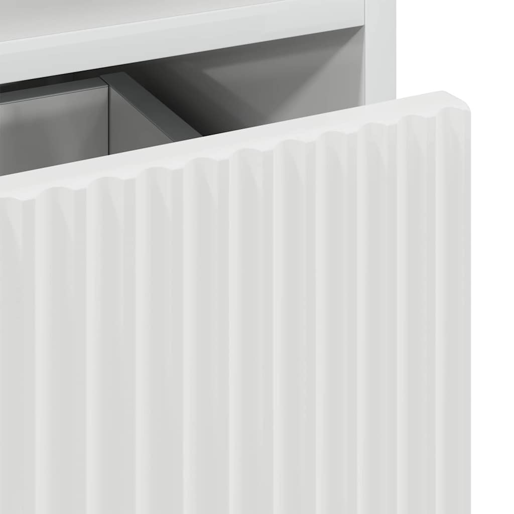 Armario de Noche 2 pcs Blanco brillante 49 x 36 x 61 cm