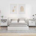 Armario de Noche 2 pcs Blanco brillante 49 x 36 x 61 cm