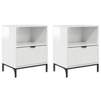 Armario de Noche 2 pcs Blanco brillante 49 x 36 x 61 cm
