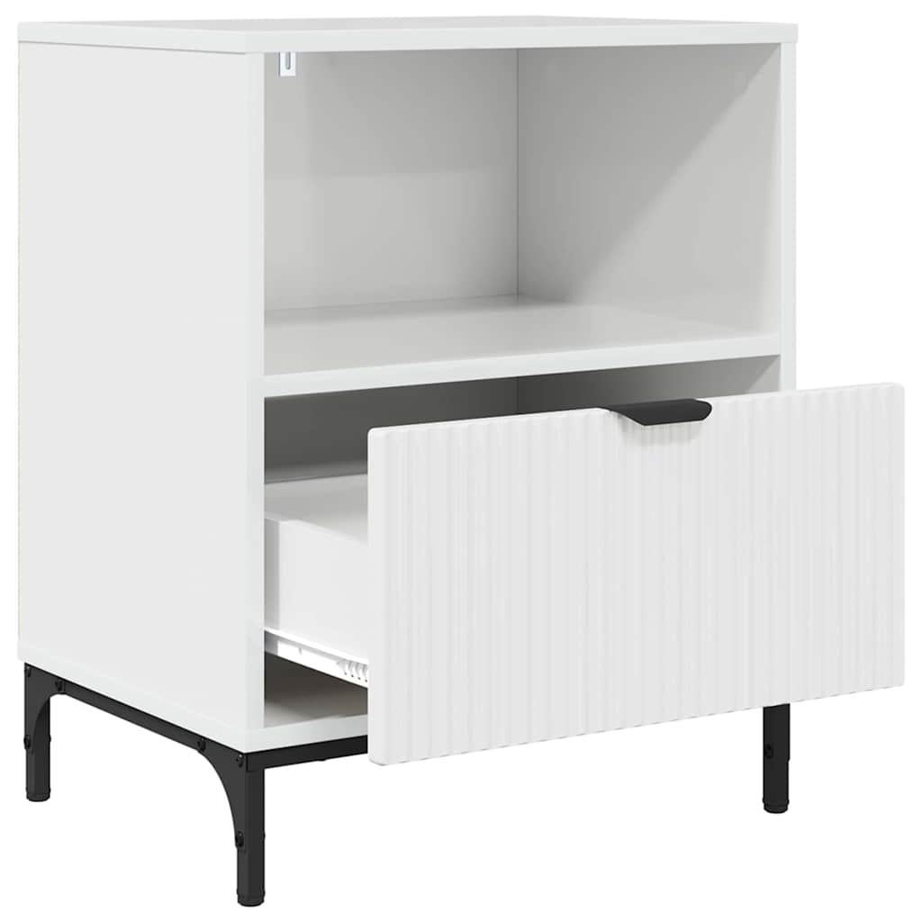 Armario de Noche 2 pcs Blanco brillante 49 x 36 x 61 cm