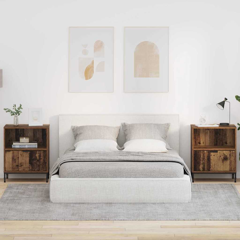 Nightstand 2 pcs High Gloss White 49 x 36 x 61 cm