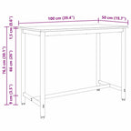 Mesa Gris Sonoma 100 x 50 x 76,5 cm