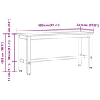 Banca de Comedor 2 pcs Gris Sonoma 100 x 32,5 x 48,5 cm