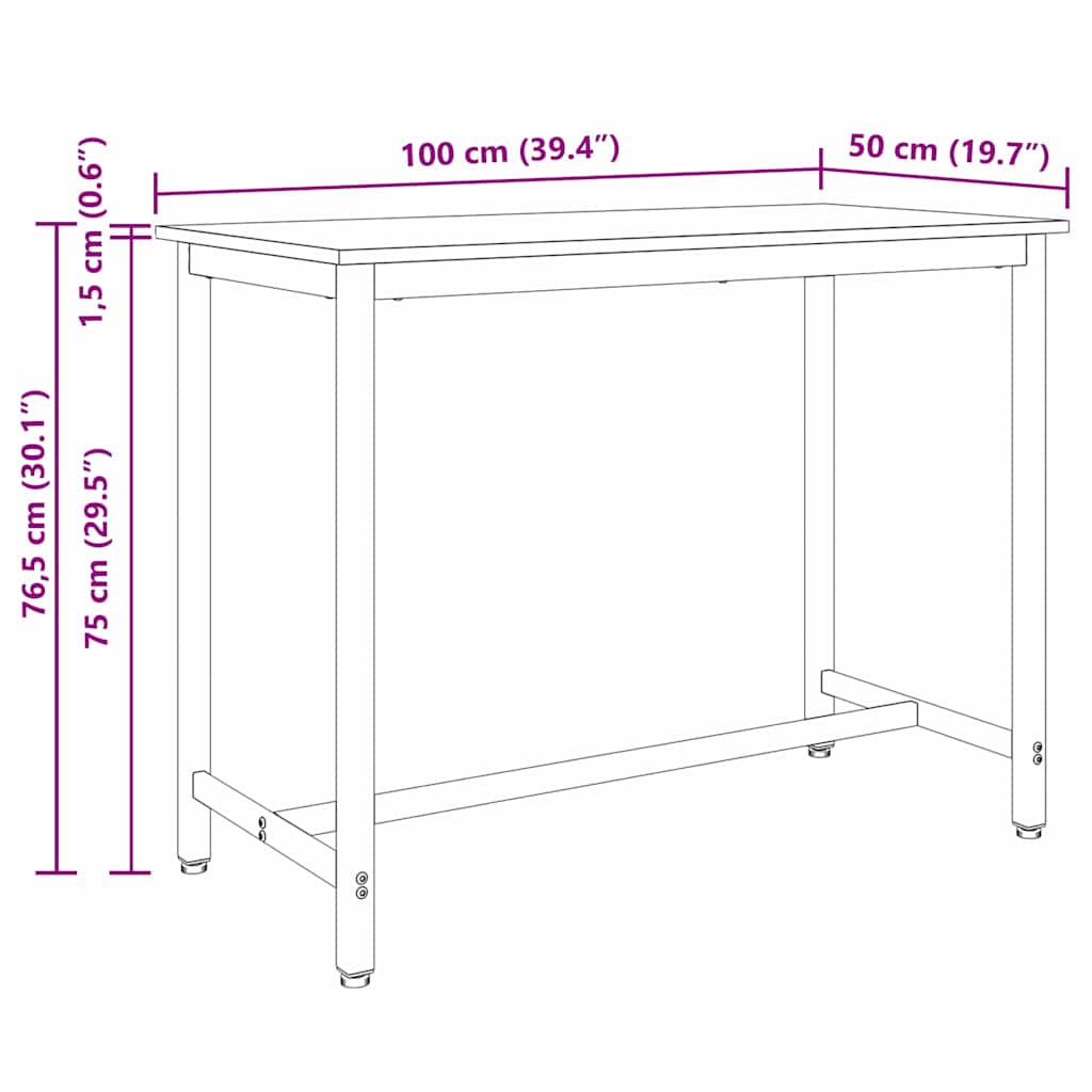 Mesa Madera vieja 100 x 50 x 76,5 cm