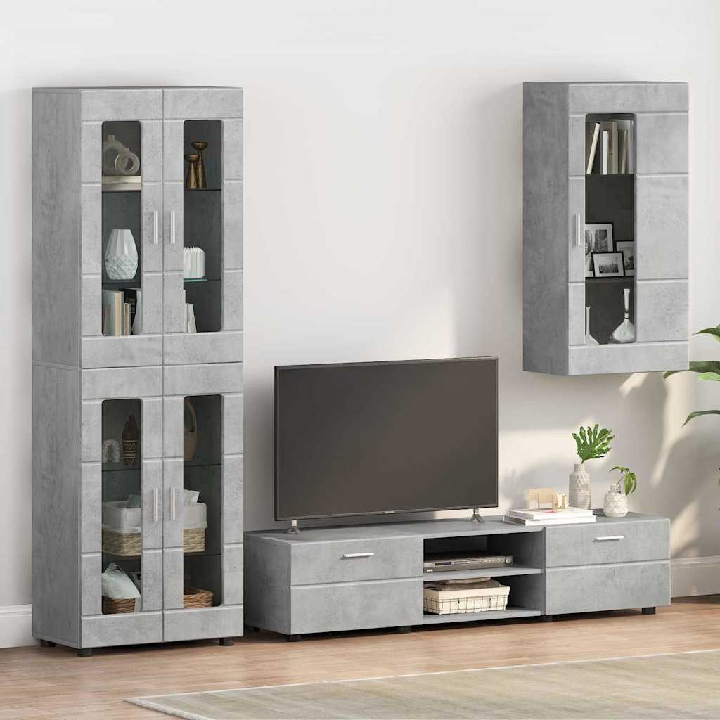 Aparador alto con estante FLORIN brillante 60 x 35 x 182 cm