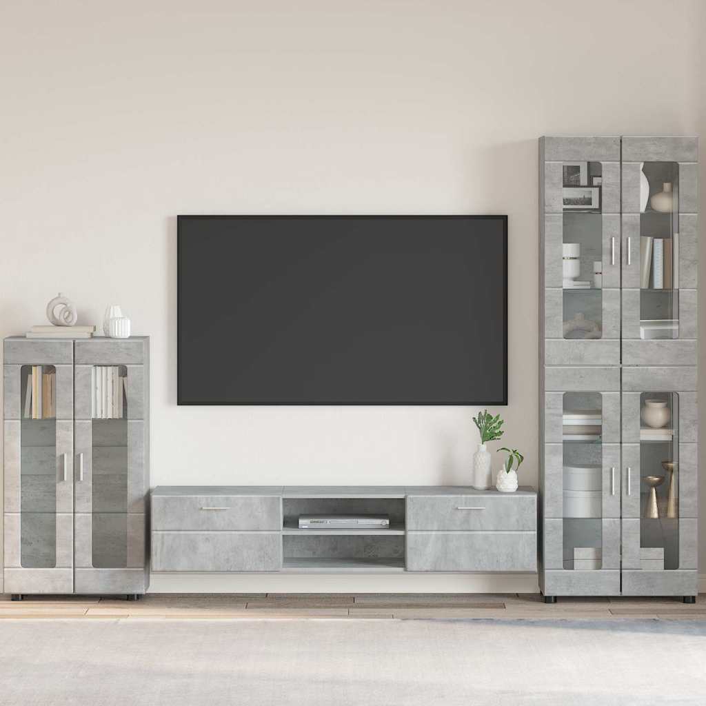 Aparador alto con estante FLORIN brillante 60 x 35 x 182 cm