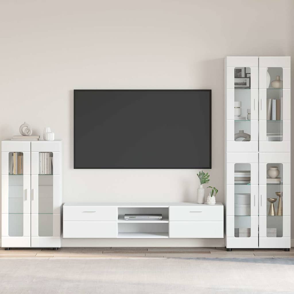 Aparador alto con estante FLORIN brillante 60 x 35 x 182 cm