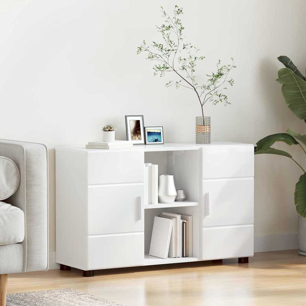 Aparador alto con estante FLORIN brillante 60 x 35 x 182 cm