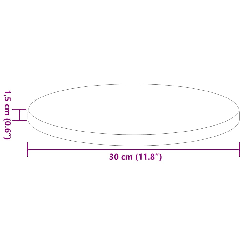Encimera brillante Ø 30 x 1,5 cm Madera de ingeniería