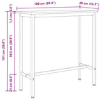 Mesa 100 x 40 x 101 cm Madera Ingenierizada y Acero