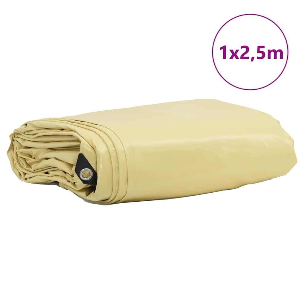 Lona 650g / m² Beige 1 x 2,5 m Lona con recubrimiento de PVC