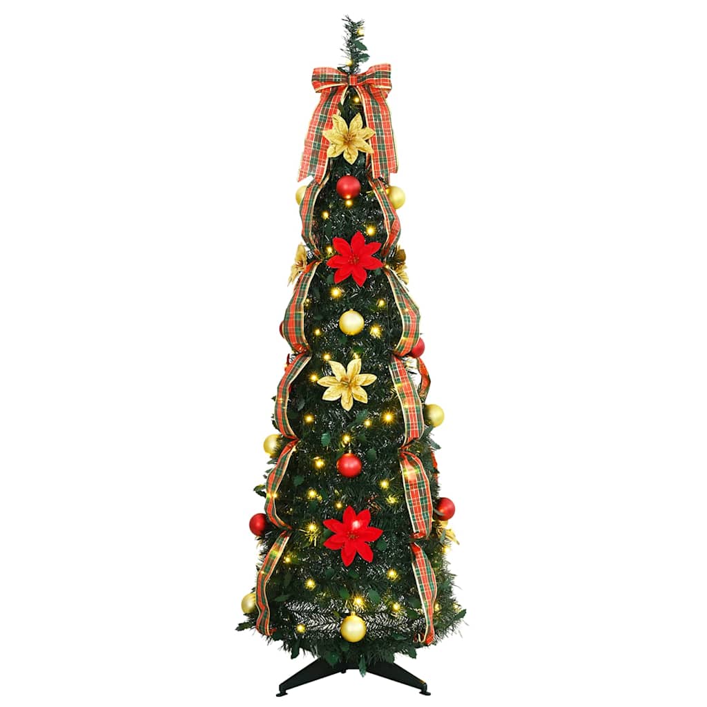 Árbol de Navidad artificial con 100 LED Verde 155 cm PVC