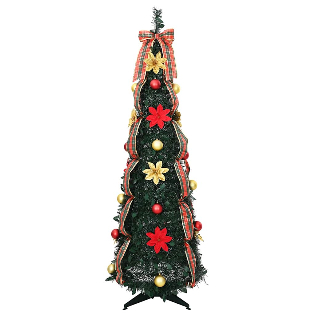 Árbol de Navidad artificial con 100 LED Verde 155 cm PVC