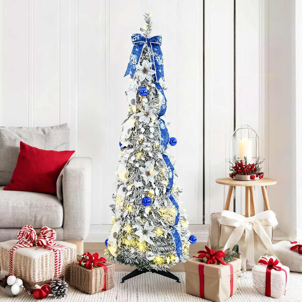Árbol de Navidad artificial con 100 LED con soporte 150 cm PVC