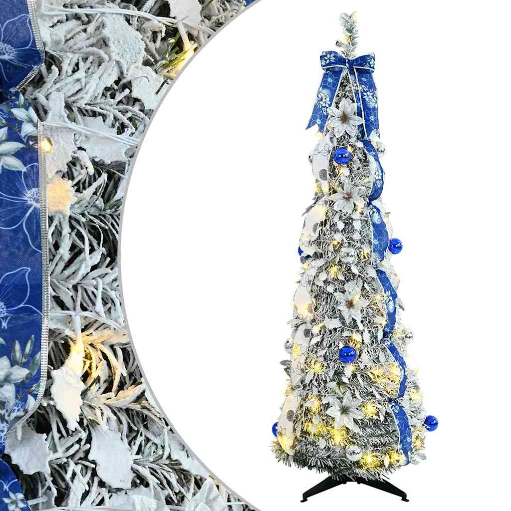 Árbol de Navidad artificial con 100 LED con soporte 150 cm PVC