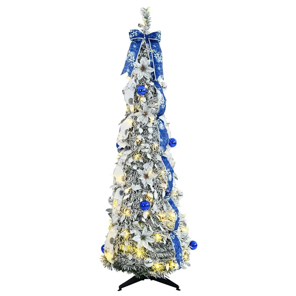 Artificial Christmas tree with 100 LEDs with stand 150 cm PVC