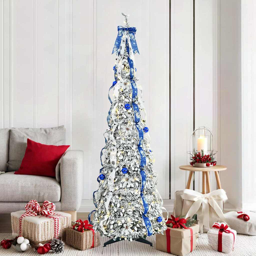 Artificial Christmas tree with 100 LEDs with stand 150 cm PVC