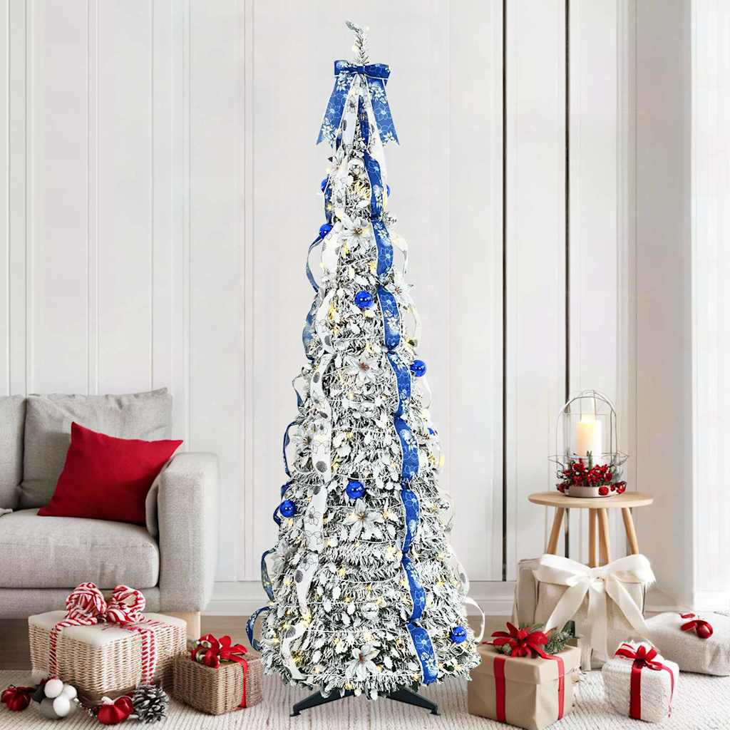 Artificial Christmas tree with 100 LEDs with stand 150 cm PVC