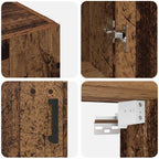 Armario de pared 2 pcs Madera vieja 69,5 x 34 x 90 cm