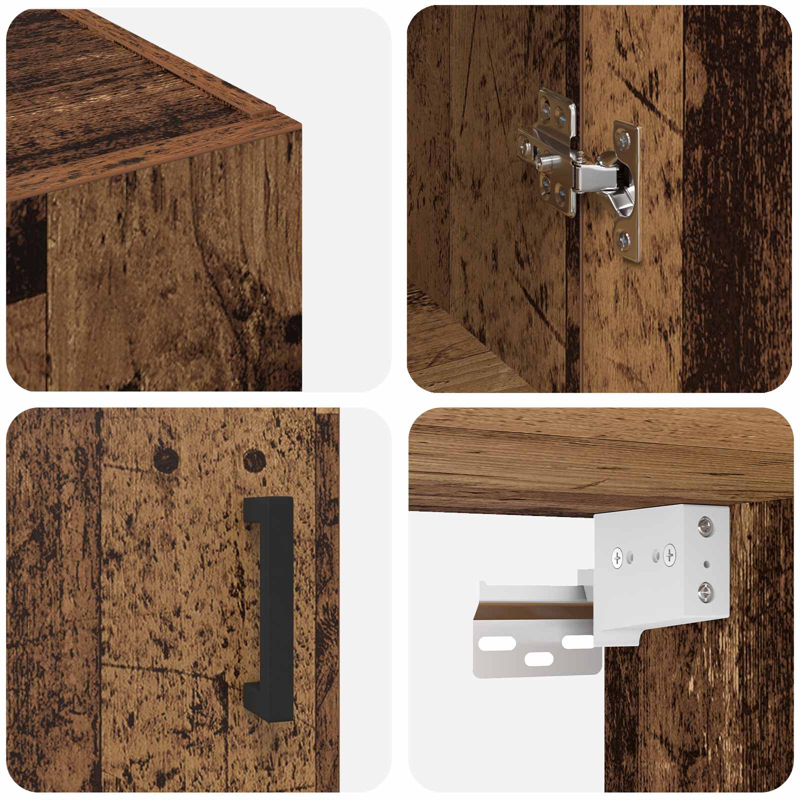 Armario de pared 2 pcs Madera vieja 69,5 x 34 x 90 cm