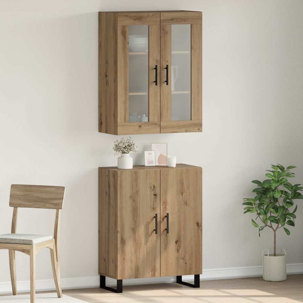 Aparador alto 2 pcs Madera envejecida