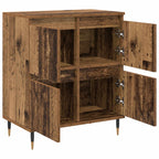 Armario de almacenamiento 2 pcs Madera vieja 60 x 35 x 70 cm