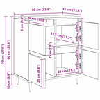 Armario de almacenamiento 2 pcs Madera vieja 60 x 35 x 70 cm