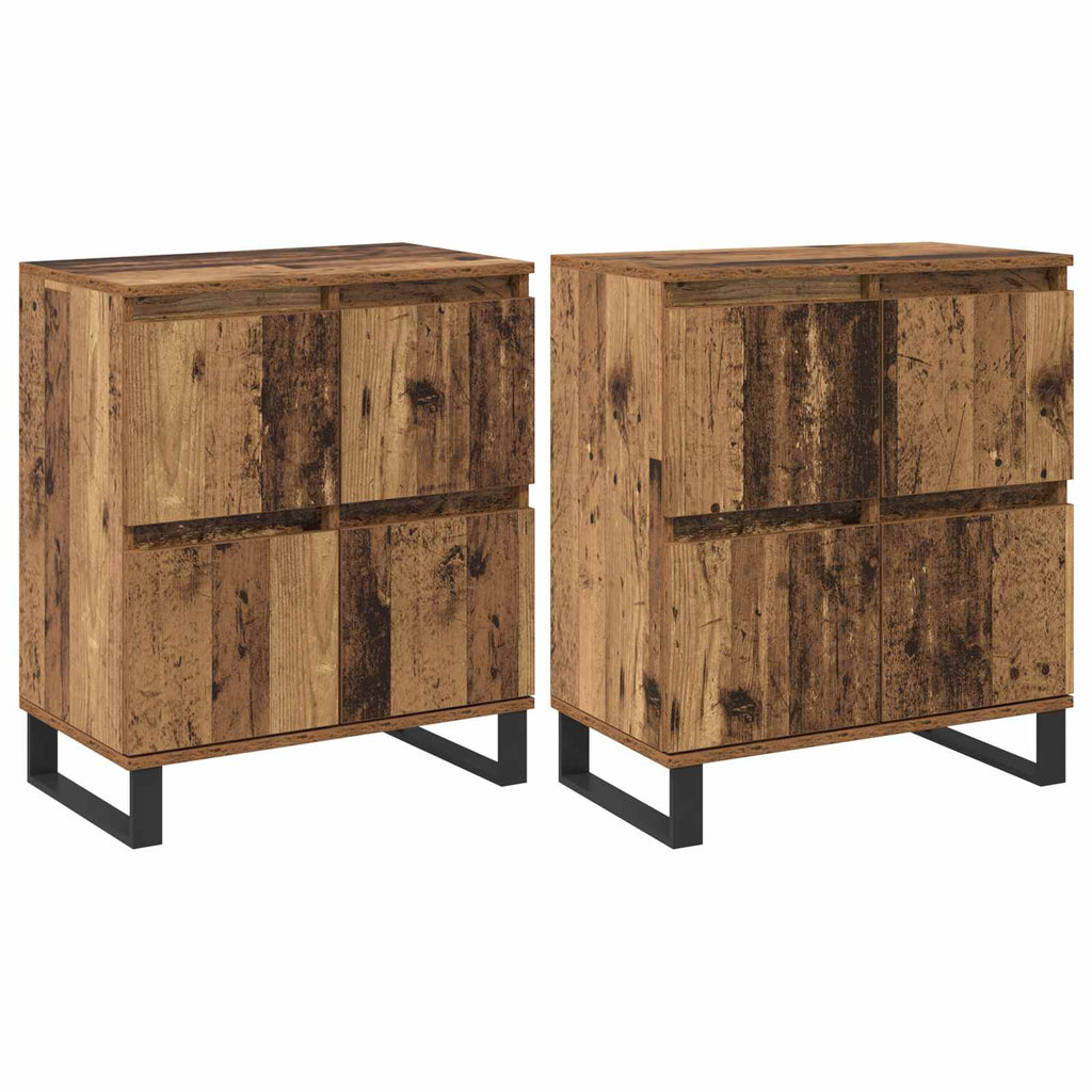Aparador 2 pcs Madera vieja 60 x 35 x 70 cm