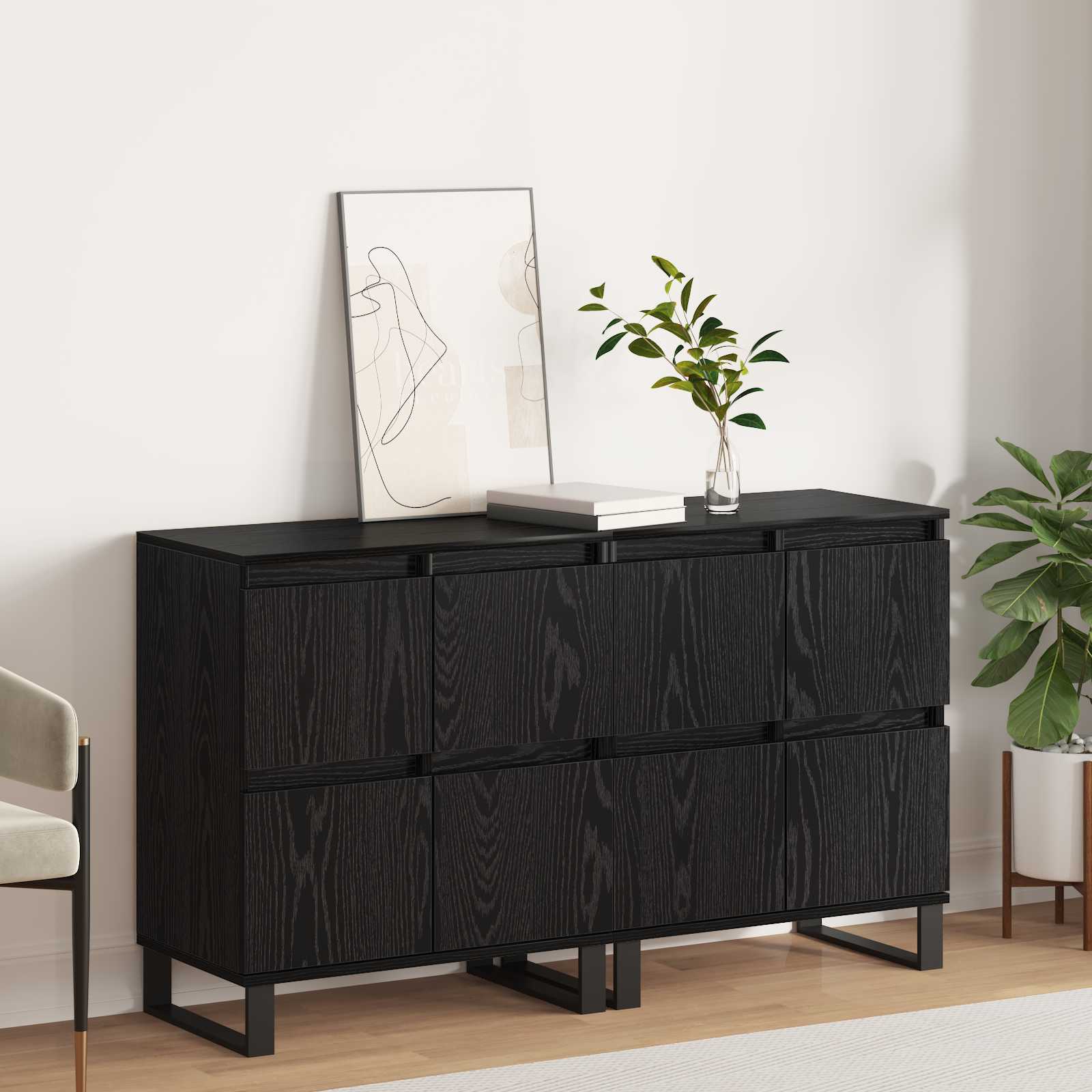 Aparador 2 pcs Madera vieja 60 x 35 x 70 cm