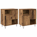 Aparador 2 pcs Madera vieja 60 x 35 x 70 cm