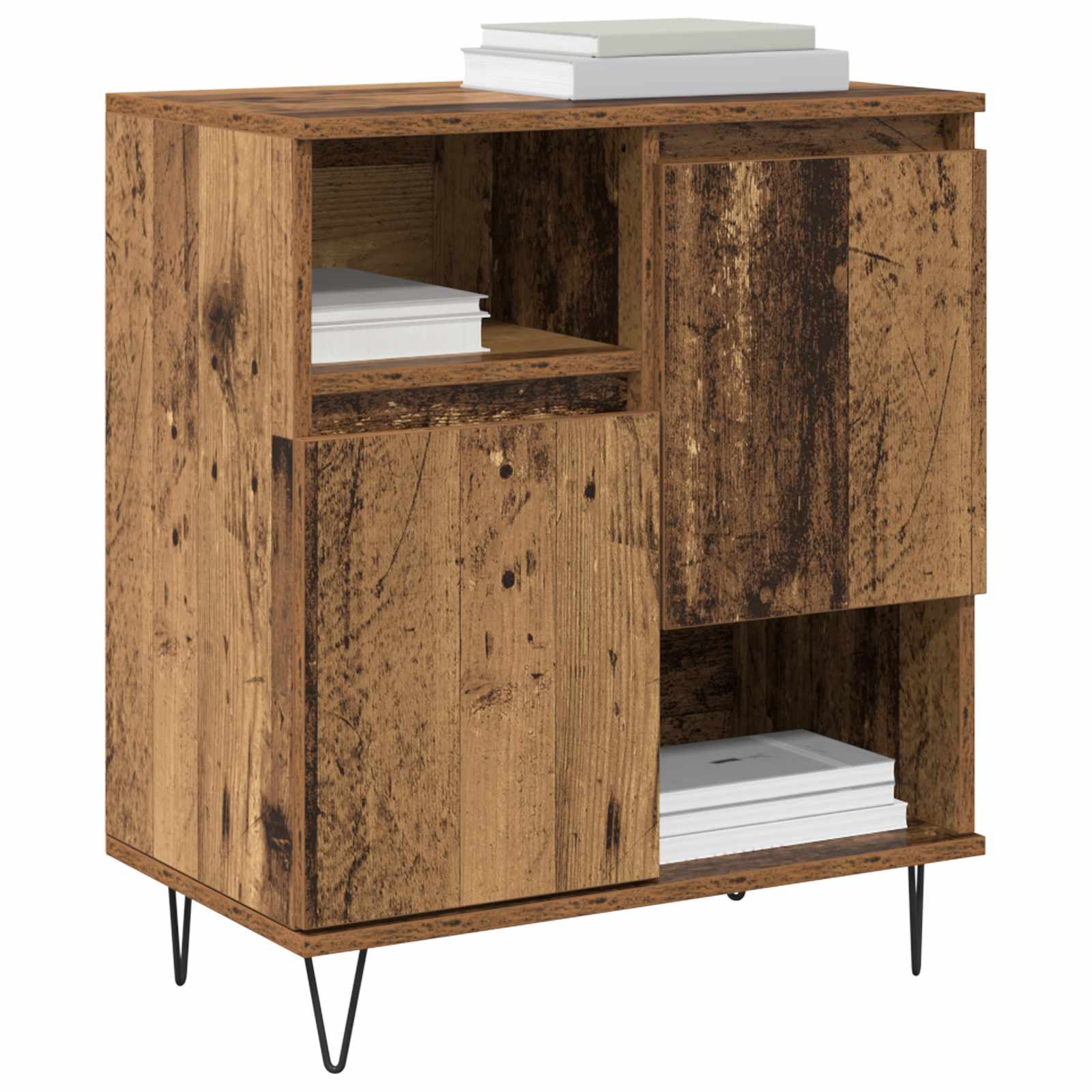 Aparador 2 pcs Madera vieja 60 x 35 x 70 cm