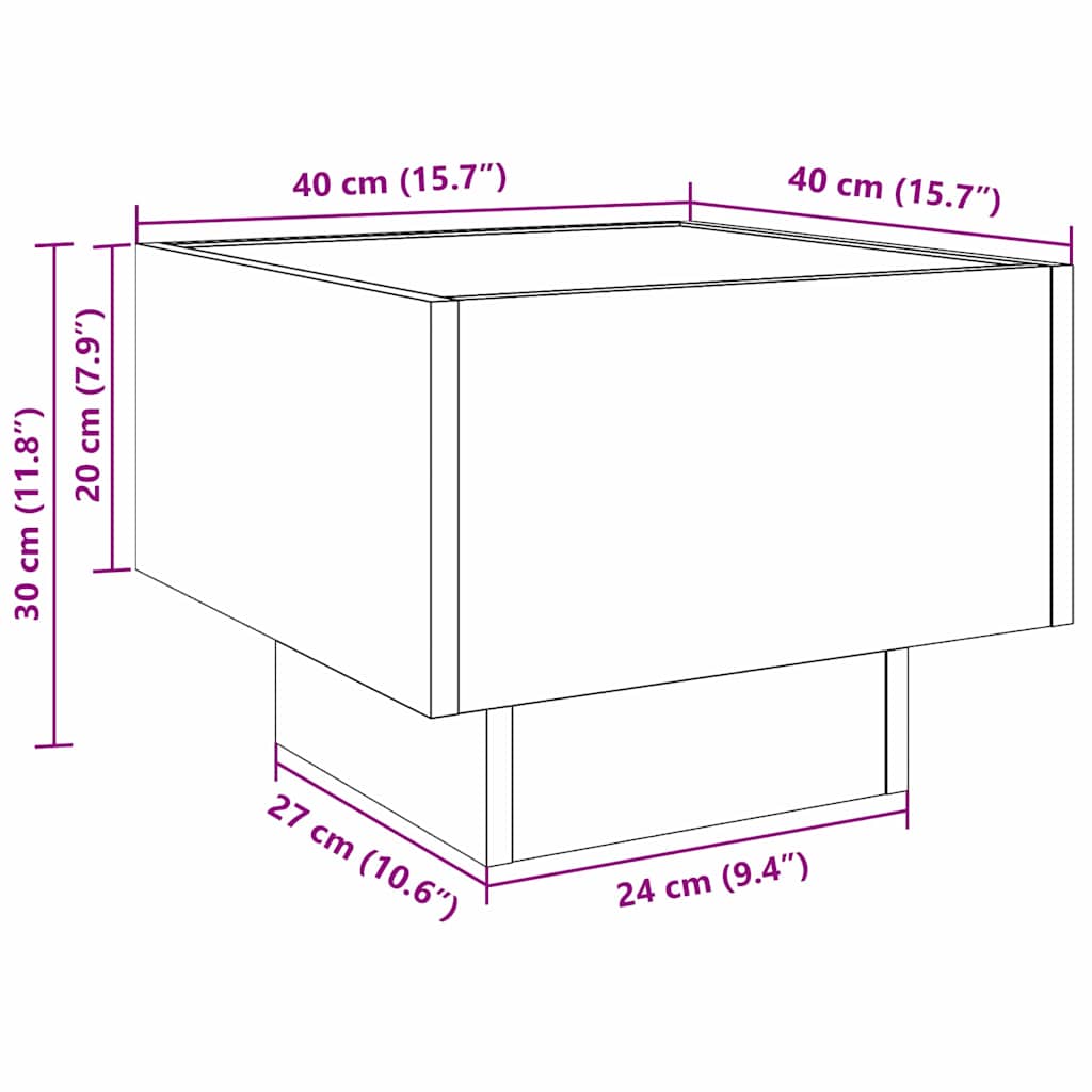 Mesa de Café Madera vieja 40 x 40 x 30 cm Madera de ingeniería