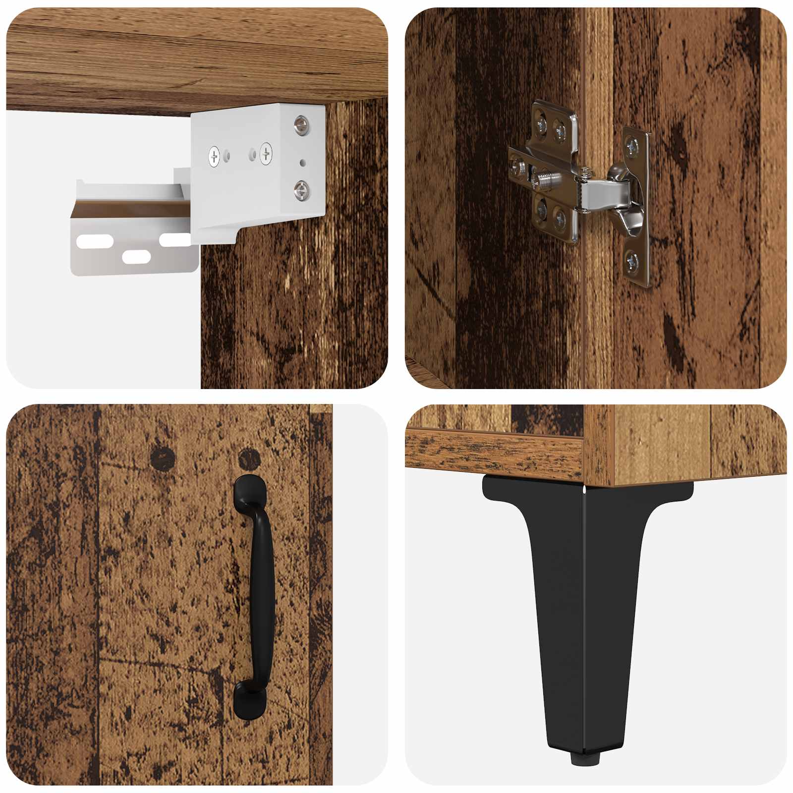 Aparador alto 2 pcs Madera envejecida Madera de ingeniería
