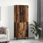 Aparador alto 2 pcs Madera envejecida Madera de ingeniería