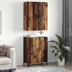 Aparador alto 2 pcs Madera envejecida Madera de ingeniería