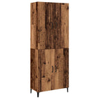 Aparador alto 2 pcs Madera envejecida Madera de ingeniería