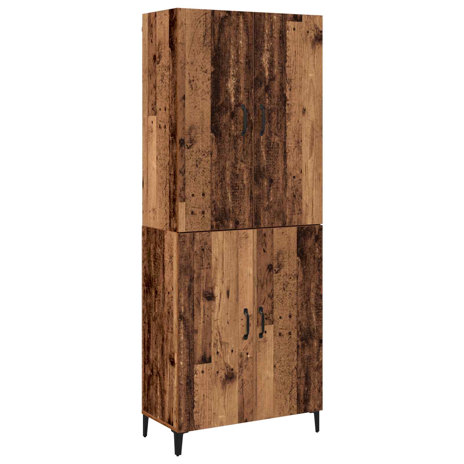 Aparador alto 2 pcs Madera envejecida Madera de ingeniería