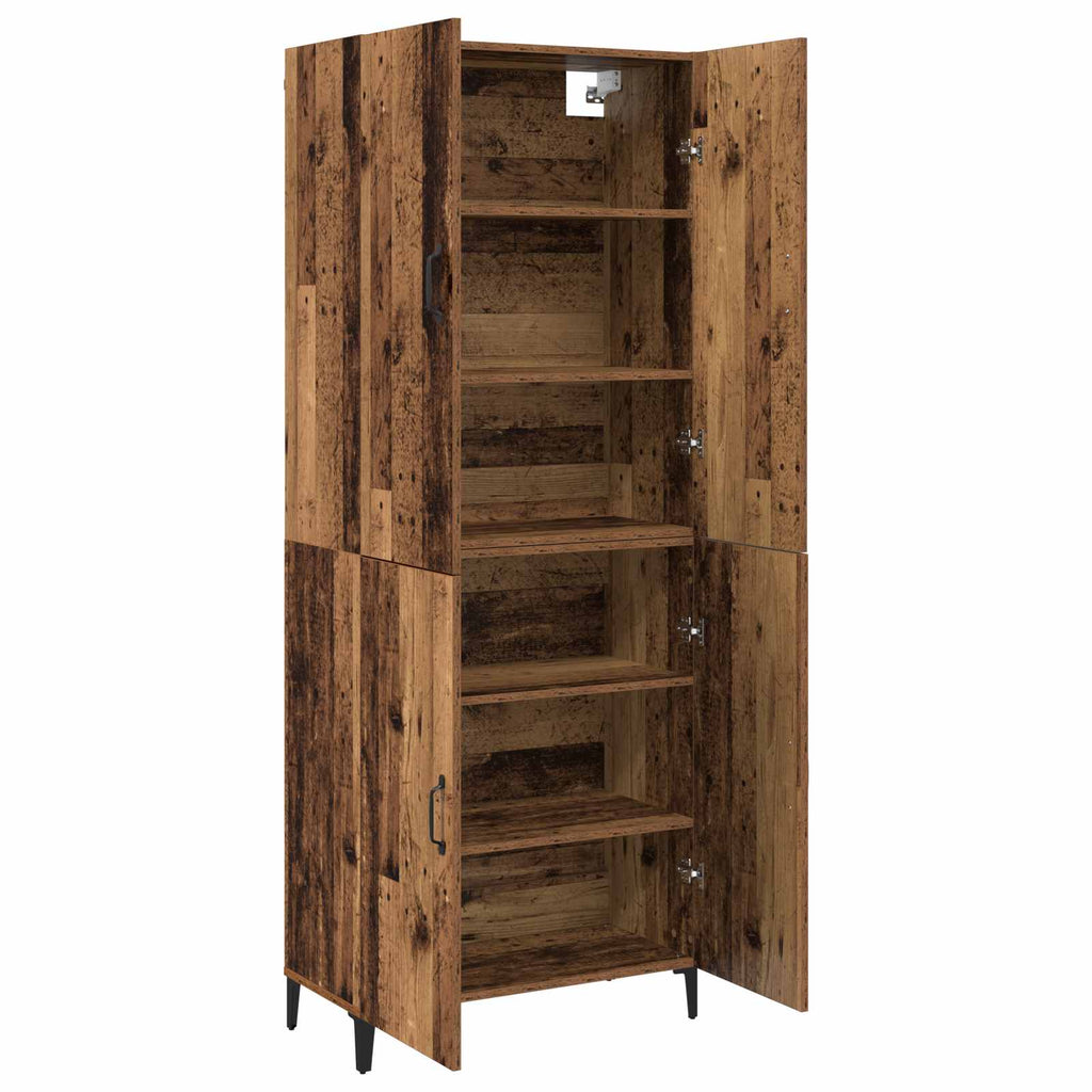 Aparador alto 2 pcs Madera envejecida Madera de ingeniería
