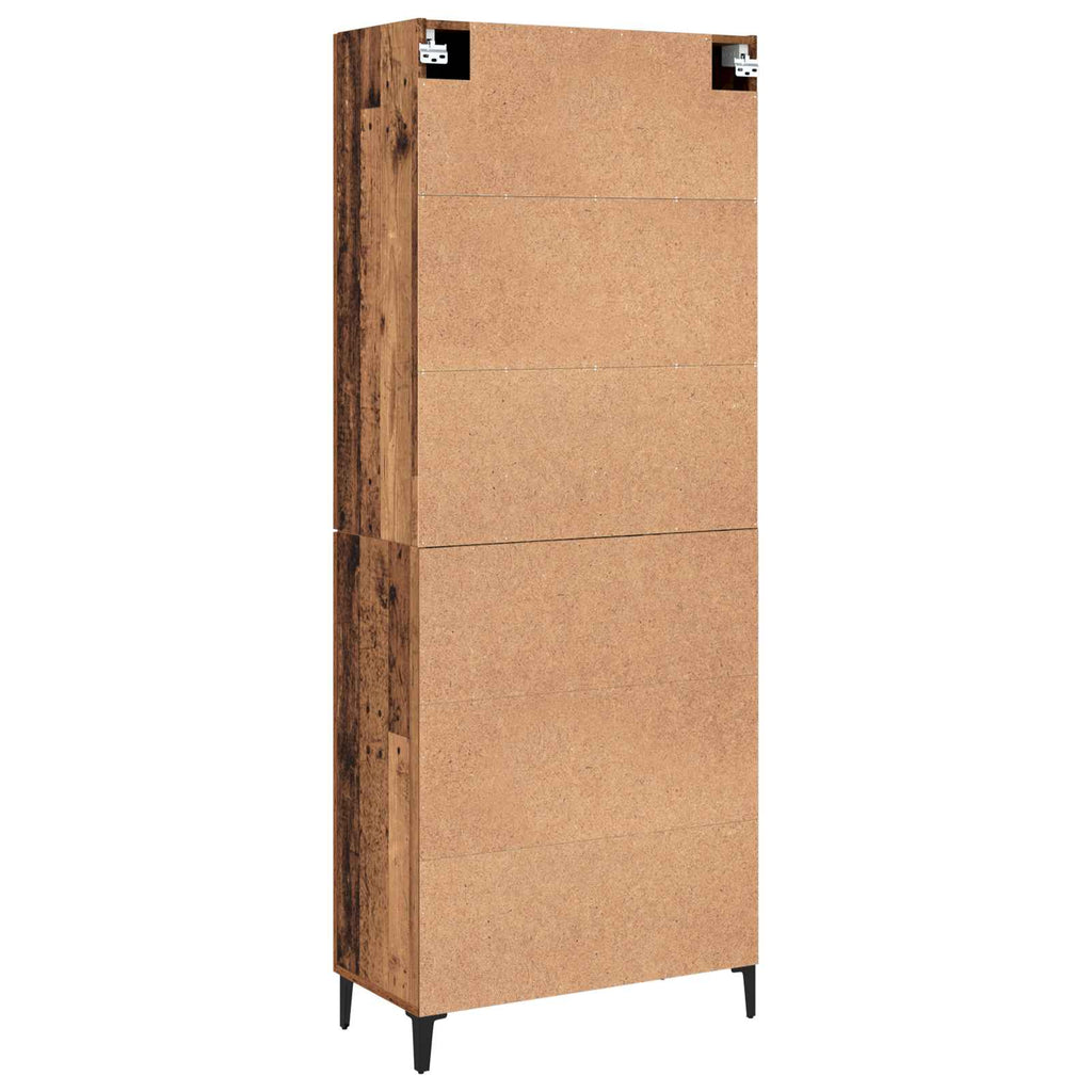 Aparador alto 2 pcs Madera envejecida Madera de ingeniería