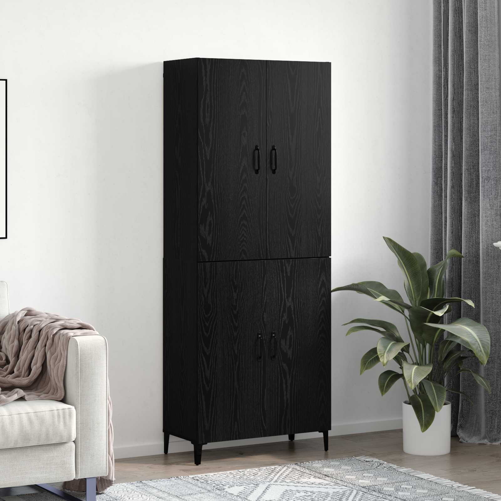 Aparador alto 2 pcs Madera envejecida Madera de ingeniería