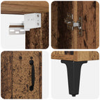 Aparador alto 2 pcs Madera envejecida Madera de ingeniería