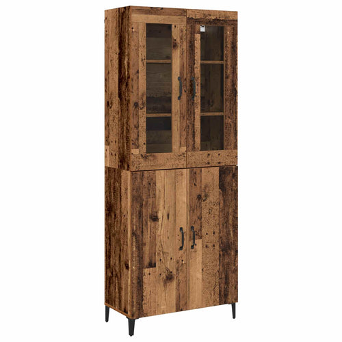 Aparador alto 2 pcs Madera envejecida Madera de ingeniería