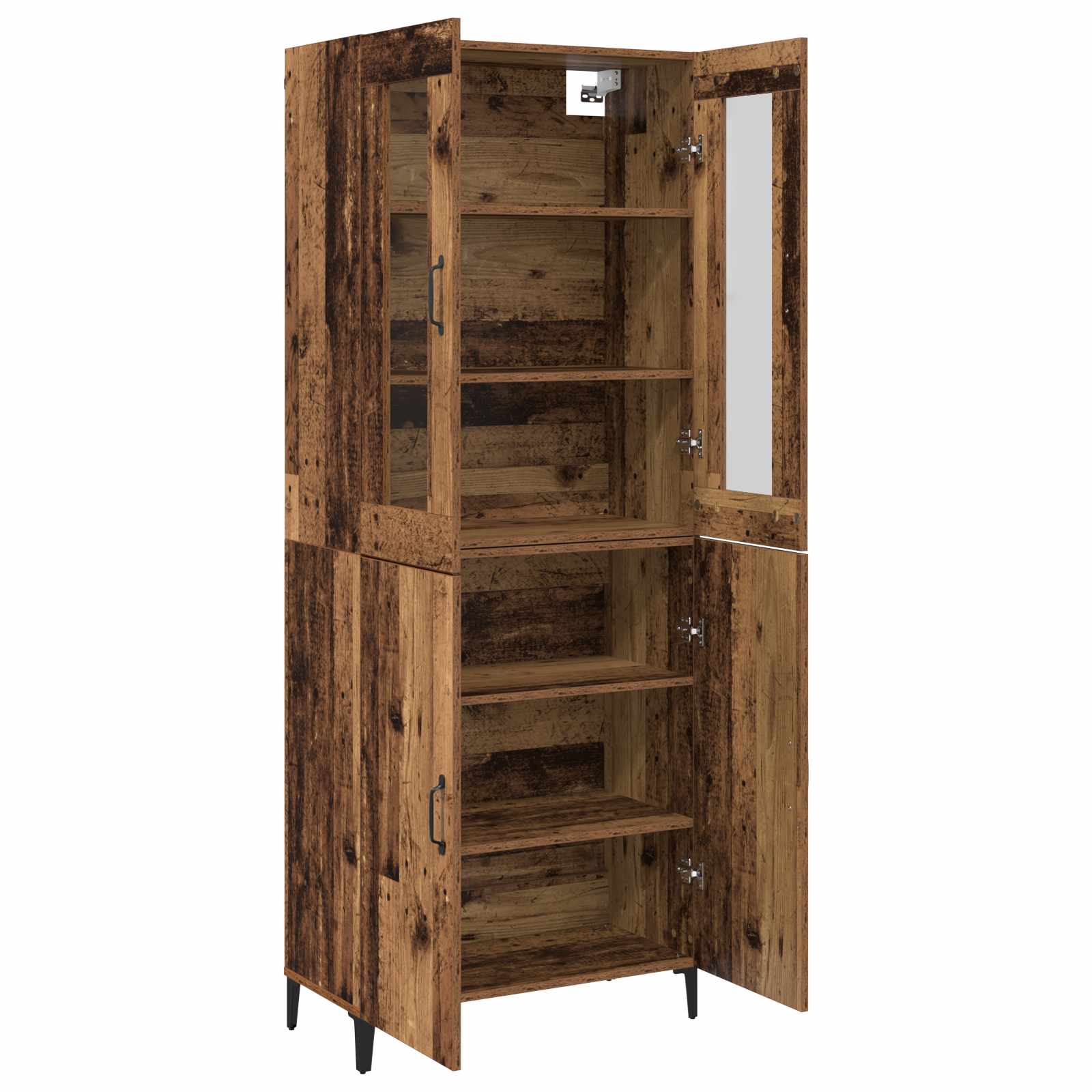 Aparador alto 2 pcs Madera envejecida Madera de ingeniería