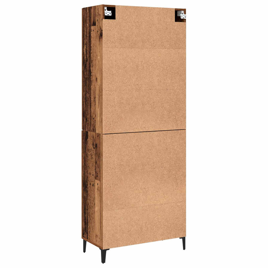 Aparador alto 2 pcs Madera envejecida Madera de ingeniería