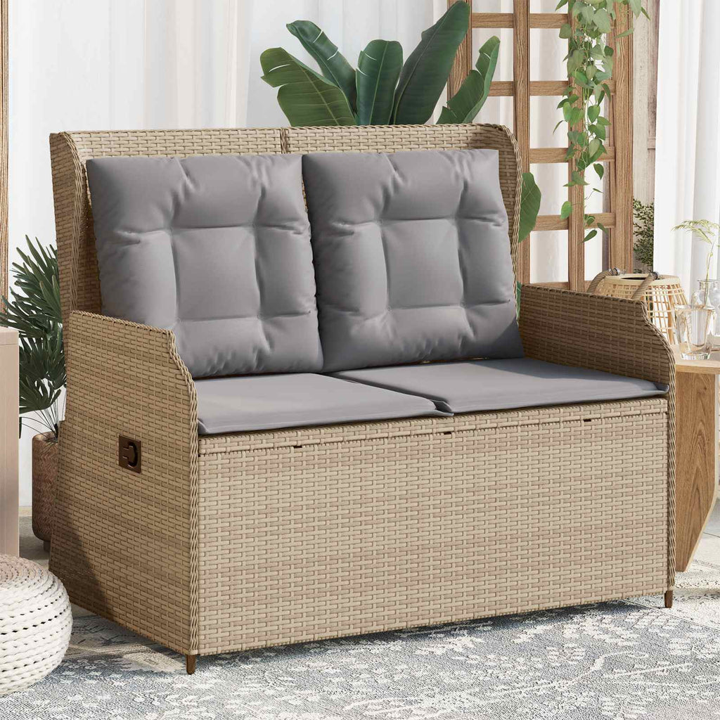 Banco de jardín Beige ratán sintético