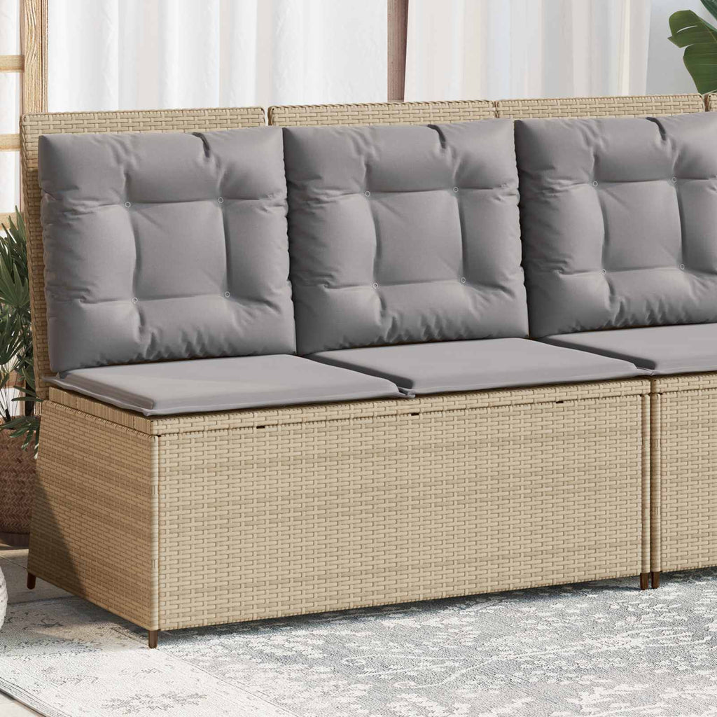 Banco de jardín Beige ratán sintético