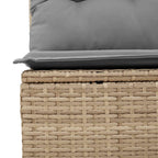 Sofá de jardín con cojín Beige y gris ratán sintético